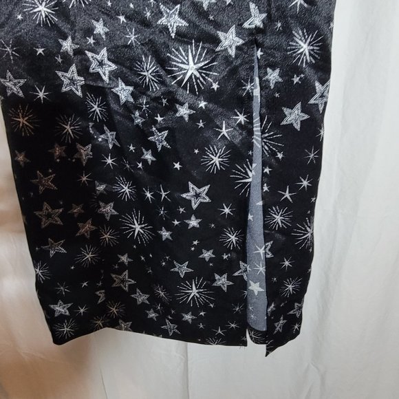 NWT BEAUTIFUL SILKY Black Starred Nightgown - S, L, or XL - Picture 5 of 10